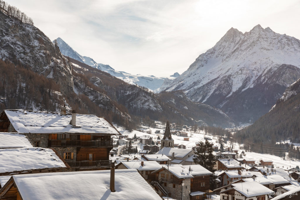 val d'herens suisse en hiver evolene