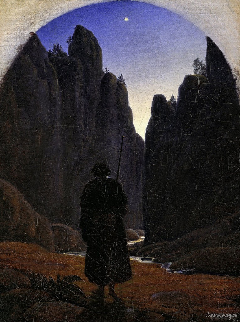 Me, hiking towards En-Vau. (Actually: Pilgrim in a Rocky Valley, by the German Romantic painter Gustav Carus. Google Art project.)