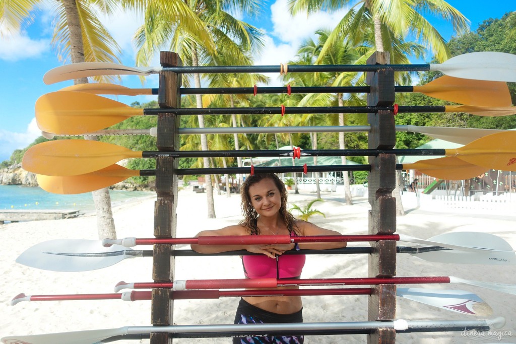 Me, happy among the paddles, in Guadeloupe. 