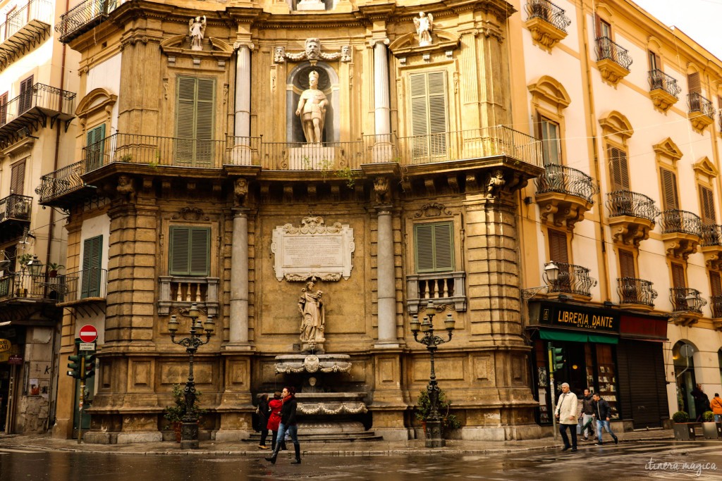 Einer der vier barocken Brunnen der Quattro Canti.