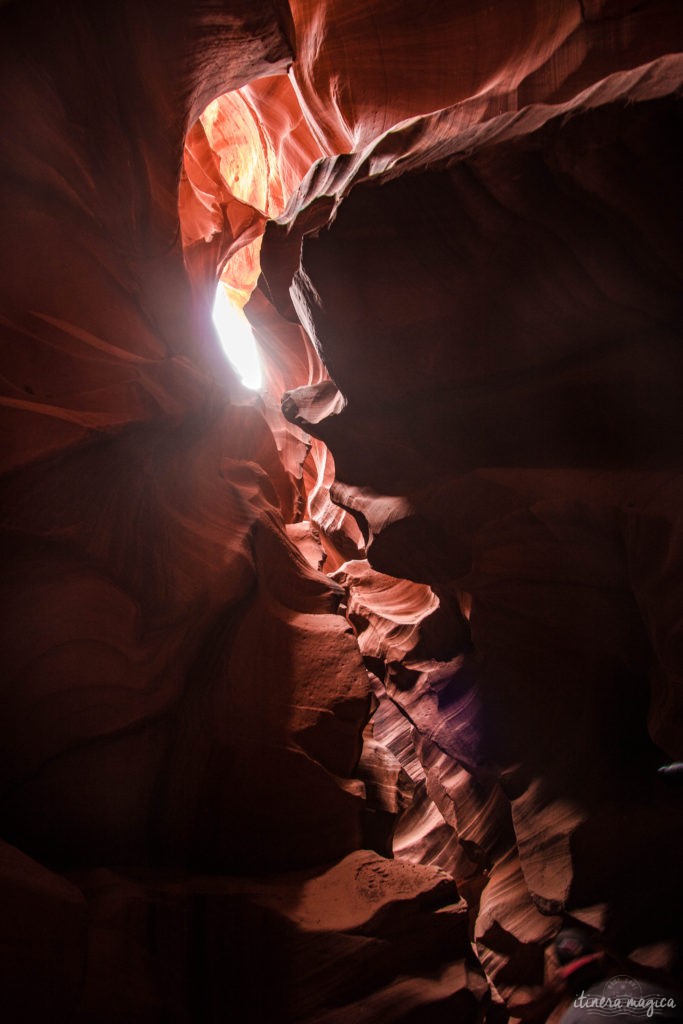 Antelope Canyon, c’est une brèche de lumière au creux de dunes de sables pétrifiées, des vagues de pierre patinées par les millénaires, et qui revêtent d’extraordinaires tons d’ocre, de rouge et de pourpre. Explorez l'Arizona sur Itinera Magica