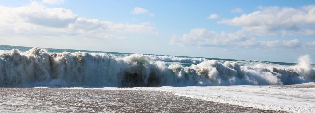 Impressive shore break in Hossegor, France.