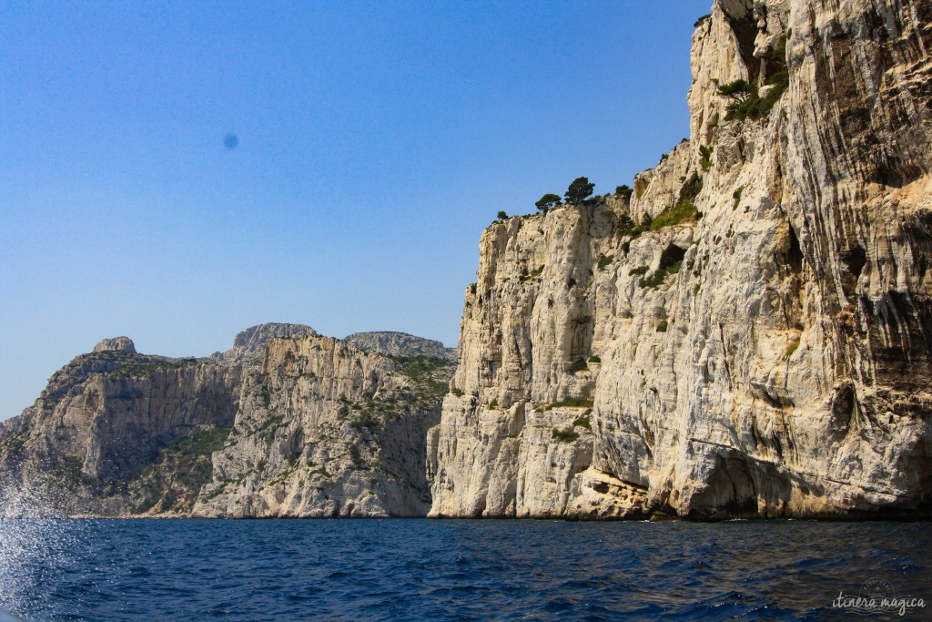 Cassis' calanques as seen from the sea.