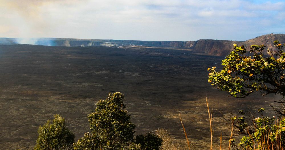 La caldeira du Kilauea. Volcans d'Hawaï