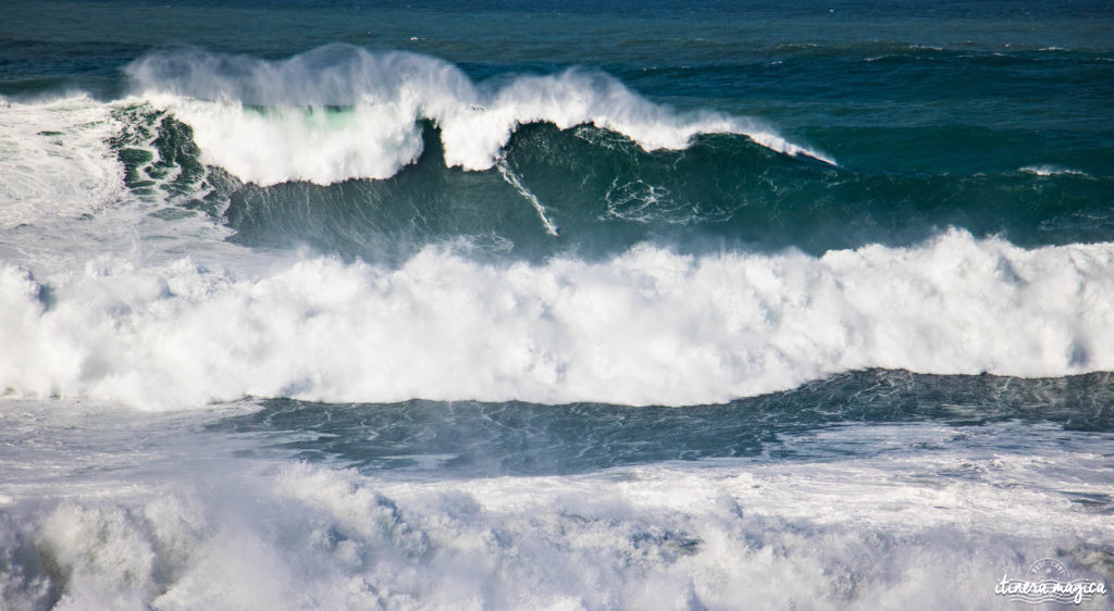 See the biggest waves in the world in Nazaré, Portugal. Mind-blowing big wave surf on monsters reaching 100 feet.