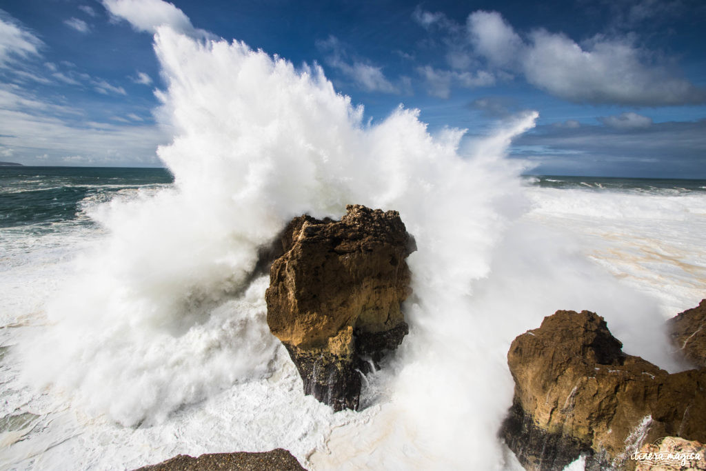 See the biggest waves in the world in Nazaré, Portugal. Mind-blowing big wave surf on monsters reaching 100 feet.