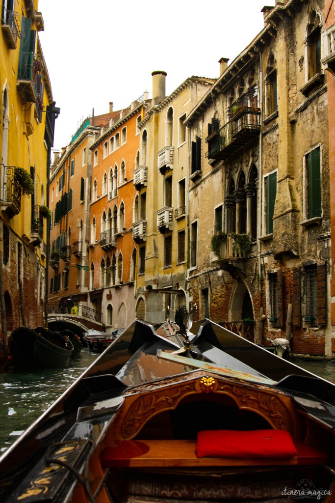 On a gondola in Venice.