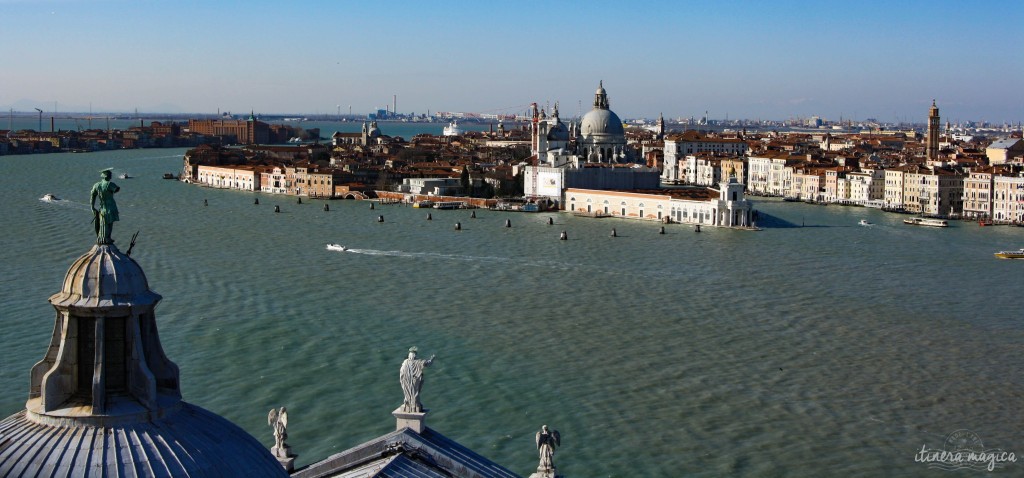 Venice as seen from the top of San Giorgio Maggiore's bell tower.