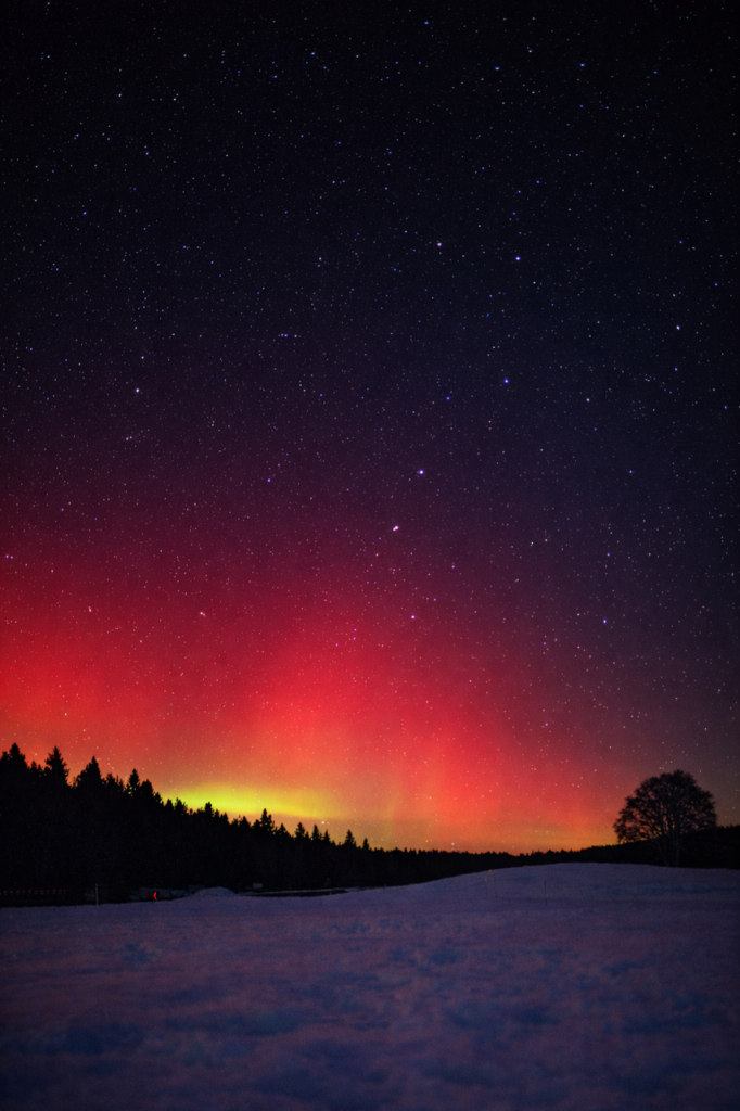 aurore boreale en savoie la feclaz