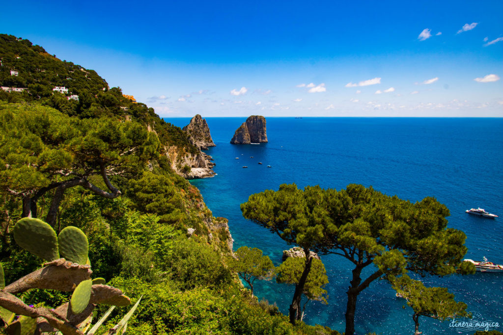 Capri est la perle du golfe de Naples. Tout voyage en Italie du Sud doit passer par cette île de rêve, entre Méditerranée et jardins. Capri, la dolce vita !