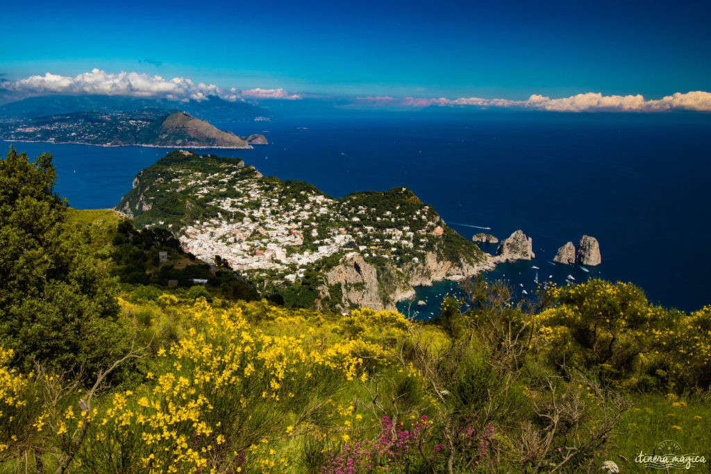 Capri est la perle du golfe de Naples. Tout voyage en Italie du Sud doit passer par cette île de rêve, entre Méditerranée et jardins. Capri, la dolce vita !