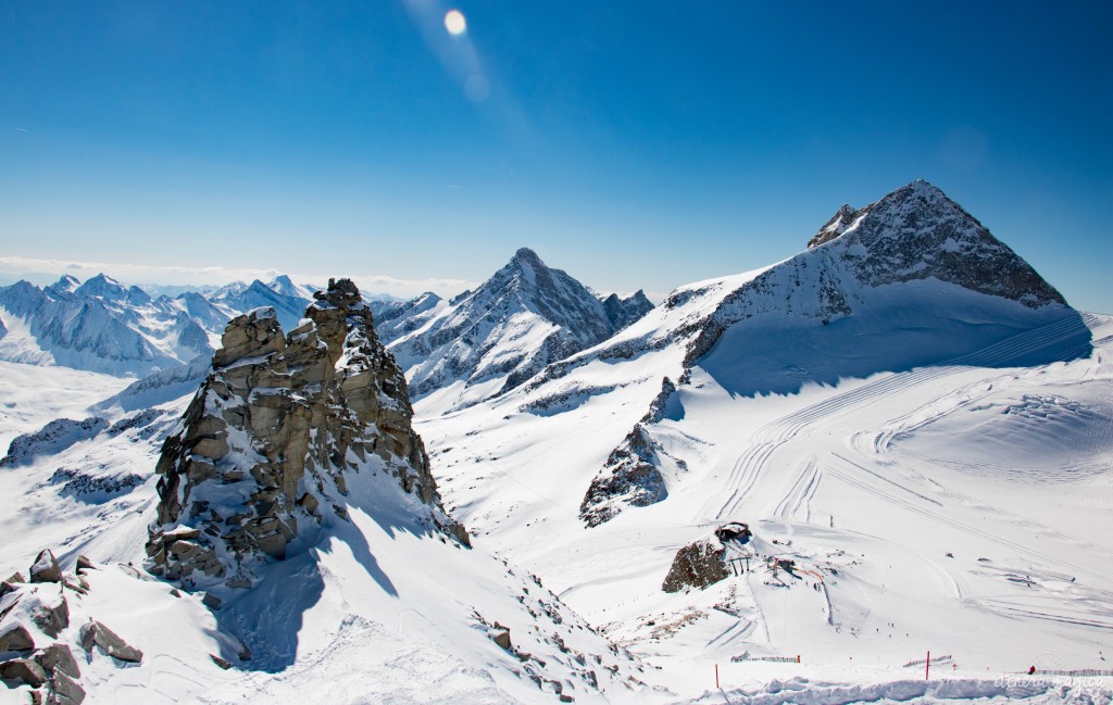 Au sommet du glacier d'Hintertux, le plus haut domaine skiable autrichien.