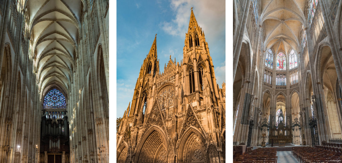 Voici maintenant quelques coups de projecteurs sur des coins que j’ai aimés, des expériences particulières à vivre, des bonnes adresses à retenir. Que faire à Rouen ? Quelques idées pour un week-end parfait en Normandie Le long de la Seine, à pied et en péniche J’étais contente comme une gamine quand on m’a proposé une croisière fluviale : remonter le cours de la Seine de Rouen jusqu’à Elbeuf, sur une jolie péniche lumineuse, avec un excellent déjeuner normand comprenant poissons, fruits de mer et spécialités de pomme. La sortie dure environ trois heures et promet une évasion douce et ensoleillée, au rythme lent du fleuve, le long des berges couvertes de peupliers. C’était le premier déjeuner-croisière de ma vie, et j’ai bien aimé cette ambiance un peu rétro, le charme de cette promenade champêtre au fil de l’eau. C’est avec le bateau l’Escapade, l’équipage est adorable, et cela coûte 84 euros pour l’ensemble (croisière et déjeuner). Si jamais cela est un peu trop cher pour vous, allez quand même voir la Seine : partez vous promener sur les quais de Seine de Rouen. Un peu comme les quais de Saône à Lyon, c’est l’exemple typique d’un ancien quartier de docks et de hangars un peu moches qui s’est transformé en district à la pointe de la hype, avec des tonnes de bars, de restos, de bâtiments à l’architecture un peu futuriste et novatrice, où les hipsters vont dîner et les familles vont flâner. Je suis une réac de l’architecture, je préfère toujours les cœurs de ville gothiques aux ports industriels rénovés, mais je dois bien avouer que j’ai trouvé ça très, très sympa, et que l’ambiance montrait à quel point Rouen est vivante, jeune et dynamique. Admirer le spectacle projeté sur la cathédrale de Rouen Tous les ans de juin à septembre, la cathédrale de Rouen prend vie avec un son et lumière d’une qualité remarquable. Au moment de ma venue, deux spectacles s’enchaînaient : les vikings, ancêtres des Normands, à la conquête de ces terres qu’ils ont si profondément influencées (vous imaginez combien ça m’a plu, moi qui suis complètement obsédée par ces guerriers du nord), et la saga de Guillaume le Conquérant, grand roi de Normandie. C’était de toute beauté, alliant le divertissement le plus réussi à la qualité de la narration historique. Vraiment, ne manquez pas ce spectacle si vous passez par la Normandie, c’est Disneyland meets Arte et ça vaut vraiment le coup. Le petit Canada : un match de hockey sur glace à Rouen La Normandie ne cesse de me surprendre. En allant à Rouen, j’ai appris que cette ville pleine de charmes inattendus possédait le premier club de hockey sur glace de France, et qu’ils prenaient l’ambiance à la patinoire très au sérieux. Les Dragons de Rouen, nom de cette ardente équipe de hockey, ont le don d’enflammer la glace (ok, je suis désolée, mais il fallait que je le place, ce jeu de mots pourri, c’était la seule occasion de ma vie de le faire, vous comprenez ?). Je me serais crue dans une série américaine, façon Friday Night Lights. Le stade vibrait, chantait, sautait, hurlait, réalisait une petite danse de la victoire complètement kitsch à chaque but, huait les mauvais joueurs et tambourinait sur les tribunes, j’étais tellement à fond que j’étais à deux doigts de m’acheter une écharpe des dragons. A défaut, je me suis contentée de manger la première poutine de ma vie, vous savez, cette spécialité canadienne éminemment diététique, à base de frites au fromage et à la sauce brune. Rouen les soirs de match, c’est un petit Canada, avec le bon rock qui tâche, la poutine et la passion, et j’ai adoré cette ambiance. Le hockey sur glace, je dois vous prévenir, c’est un sport viril. Ca va à toute vitesse, ça se fracasse, ça castagne, ça s’entrechoque, ça plaque, et quand deux joueurs ont un différent, ils n’hésitent pas à se tabasser en beuglant et se frappant casque contre casque comme de gros scarabées courroucés, parce que de toute façon ils savent qu’ils vont se faire sanctionner, alors autant régler son compte à l’adversaire pendant qu’on y est. Après, l’arbitre signale qu’il y a eu « dureté » entre MacCostaud et MacBiscoto, dureté étant un euphémisme délicat qui signifie grosse baston dopée à la testostérone, et ils sont envoyés au coin pendant quelques minutes. En effet, quand un joueur de hockey est puni, il va en « prison », une espèce de cage sur le banc de touche, du coup les matchs de hockey sur glace ressemblent parfois à une manif révolutionnaire en Amérique latine, avec tout le stade qui hurle « MacGrosMuscles en prison ! », mais avec Bon Jovi et Bruce Springsteen au lieu de Che Guevara. Bref, je me suis éclatée. Le hockey sur glace à Rouen, je recommande. Partir sur les traces de Jeanne d’Arc : l’église, l’historial et le panorama XXL C’est à Rouen que Jeanne d’Arc fut jugée, faite prisonnière et brûlée en place publique, et la ville a su cultiver l’héritage de l’illustre héroïne, figure fascinante de l’histoire de France. J’ai toujours été intriguée par la figure de cette prophétesse et guerrière capable de ramener son roi sur le trône et d’inspirer le courage à une immense armée, et j’ai adoré partir sur ses traces à Rouen. Je vous recommande très, très vivement l’historial Jeanne d’Arc, juste à côté de la cathédrale. Dans les lieux mêmes où elle fut jugée, une installation vidéo immersive magnifique vous fait déambuler de salle en salle et revivre sa vie, ses combats, son procès, son exécution et sa réhabilitation post-mortem. C’est impressionnant, passionnant et esthétiquement superbe. Pour continuer à voyager dans le temps, je vous recommande l’exposition Rouen 1431 au panorama XXL (l’énorme tube bleu posé sur les quais de Seine). Difficile d’expliquer la nature de cette installation à qui ne l’a pas vu, je n’ai moi-même pleinement compris qu’en la visitant : il s’agit d’une immense toile composée de milliers de vraies photos, formant des effets de perspective hallucinants au fur et à mesure qu’on monte dans la tour. Pour réaliser le panorama, l’artiste a utilisé des milliers de figurants dans les rues de Rouen, monté des centaines de scènes, recréé la ville à l’aube du XVe siècle, avec ses dédales, ses bateaux, son atmosphère. C’est saisissant et assez unique. A noter que les expositions tournent au panorama XXL, et que Rouen 1431 pourra être remplacé par d’autres fresques, comme par exemple la grande barrière de corail. Enfin, pour retourner au temps de Jeanne d’Arc, allez jeter un coup d’œil à la tour où elle fut retenue prisonnière, et surtout à l’incroyable église Jeanne d’Arc, dont le toit ondulant évoque les flammes du brasier. Novatrice et insolite, je l’ai trouvée très belle. Un magnifique point de vue sur Rouen : la colline Sainte Catherine J’ai dit au revoir à Rouen sur cette belle colline d’où les peintres aiment immortaliser Rouen, depuis le Moyen-Âge. Une belle façon d’apprécier la multiplicité des tours et la beauté de la cathédrale immense… Flâner dans le cœur de ville Je sais, je vous l’ai déjà dit, mais permettez-moi d’insister lourdement : même si vous ne vouliez rien visiter, rien manger, pas dépenser un centime, vous pourriez trouver votre bonheur juste en marchant pendant des heures dans les rues de Rouen. Rouen, c’est pour moi Paris avant Haussmann, le Paris du Notre Dame de Paris de Victor Hugo, médiéval, authentique, sinueux et envoûtant. Rouen, c’est le XIXe siècle, les impressionnistes flânant sur les quais de Seine, Monet et Caillebotte, le désordre des clochers, la pluie sur les pavés et les robes blanches des dames élégantes. Rouen, c’est la ville de Flaubert, c’est Madame Bovary avec son amant lancée dans un carrosse à tout allure sur les hauteurs de la ville ouverte en amphithéâtre, le charme intemporel d’une région où les héros de roman sont partis se réfugier en villégiature entre mer et bocage. La Normandie, c’est un petit monde préservé où le monde semble resté plus beau. Trois hôtels de charme à Rouen Pour un hôtel un peu rétro et charmant, avec une cour fleurie et une façade à colombages, l’Hôtel de la Cathédrale est un 2 étoiles de charme en plein cœur de ville. Pour être tout contre la cathédrale, avec tout le confort d’une grande chaîne et le charme de Rouen en plus, choisissez le Mercure Centre Cathédrale. Ce fut mon hôtel et j’ai adoré la vue extraordinaire que j’avais depuis ma chambre au 5e étage sur les toits de Rouen – tous les levers et couchers de soleil étaient un enchantement. La chambre était douillette, lumineuse et jouissait d’une vue vraiment rare – un 4 étoiles confortable et très agréable. Pour une folie 5 étoiles, une escapade de grand luxe à Rouen, choisissez l’hôtel de Bourgtheroulde, qui a su proposer un spa très haut de gamme et un aménagement ultra design au sein d’un bâtiment classé – un incroyable château Renaissance de toute beauté. J’ai trouvé l’endroit exceptionnel. J’espère vous avoir convaincus de la beauté et du charme rares de Rouen. Cette ville a quelque chose d’unique… Rouen a su me conquérir et je suis sûre d’y revenir un jour, pour une escapade romantique dans cette ville qui figure à mes yeux parmi les plus belles de France. A suivre : la Manche, Dijon, les îles Féroé, le Gard, l’Alsace… Inscrivez-vous à la newsletter pour ne rien manquer ? Un très, très grand merci à Rouen Tourisme et notamment à Samir pour la qualité de l’accueil et l’originalité de tout ce qui m’a été proposé. Je suis repartie avec l’impression d’avoir vraiment vécu quelque chose de spécial à Rouen. Mission accomplie, je suis conquise… comme toujours en Normandie !