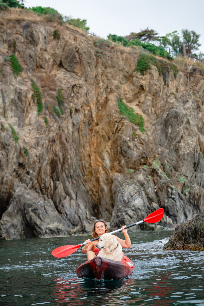 voyager à argelès avec son chien : kayak avec mon chien