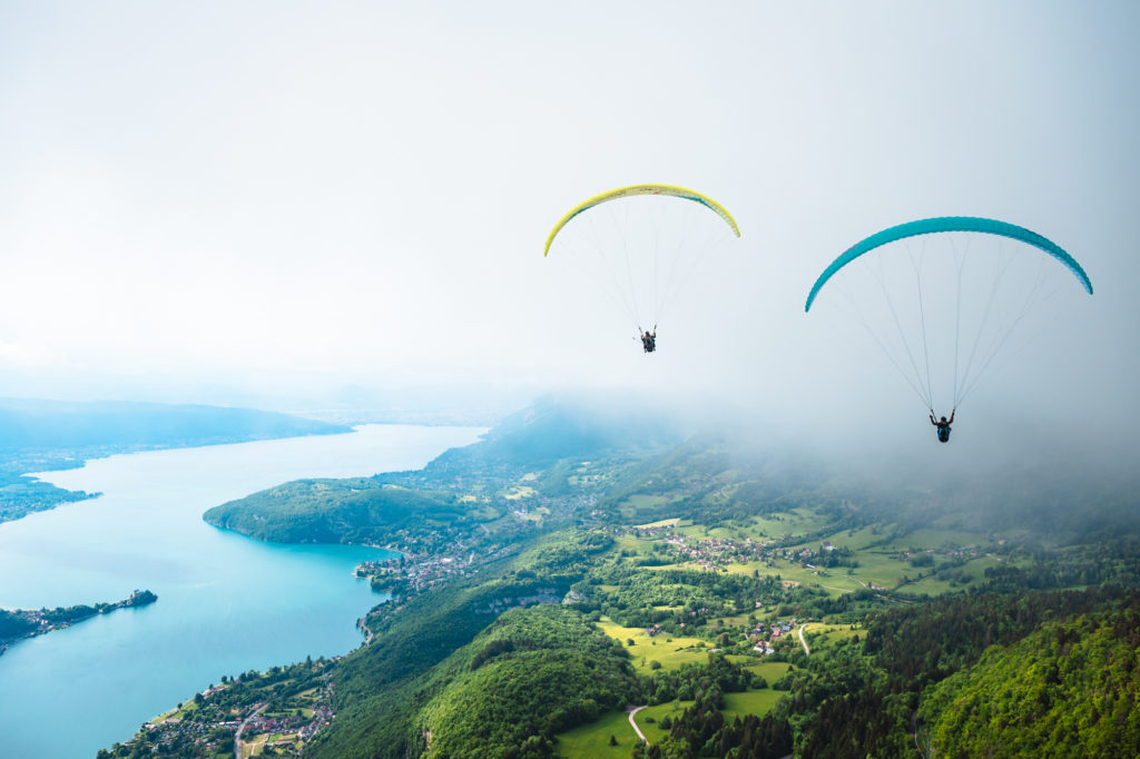 parapente au col de la forclaz lac d'annecy