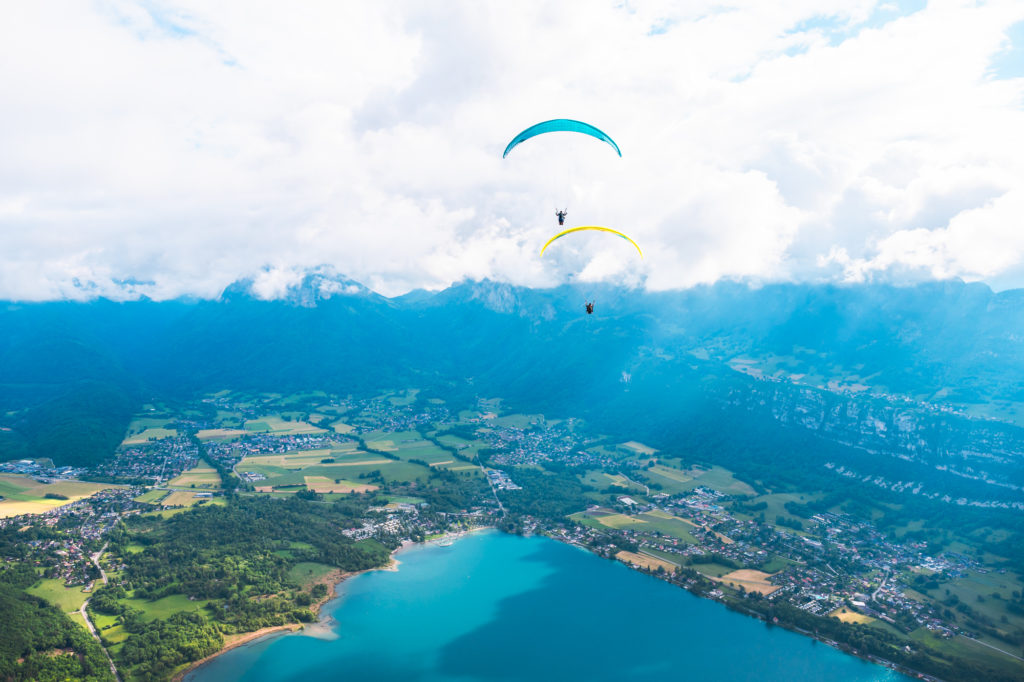parapente au col de la forclaz lac d'annecy