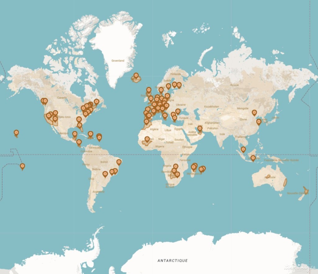 Carte des voyages d'Itinera Magica