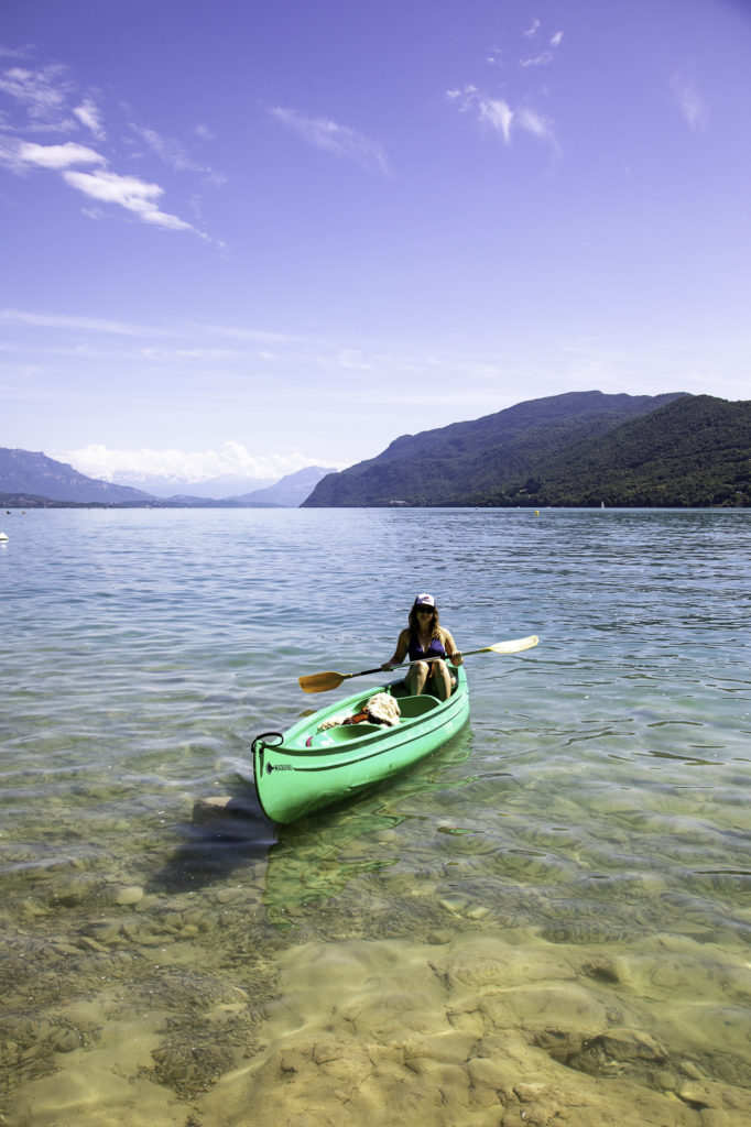 kayak avec son chien lac du bourget savoie