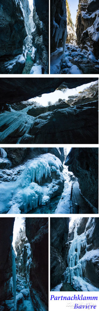 Partnachklamm. Des activités et expériences insolites autour de Munich et ailleurs en Bavière ? Tyrolière dans les Alpes, surf urbain à Munich, patinage sur lac gelé, Krampus, thermes d'Erding...