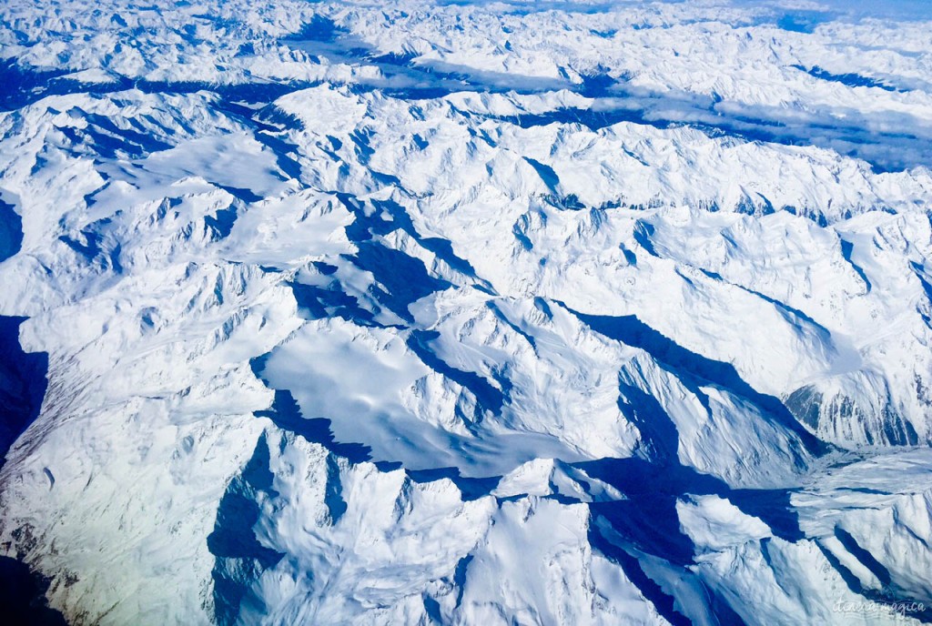 Flying over the Alps, from Munich to Venice.