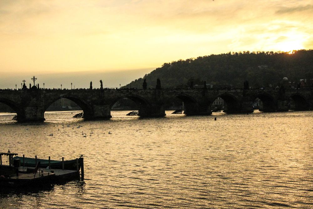 sunset in prague