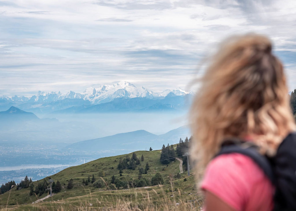 vue sur le mont blanc depuis le colomby de gex