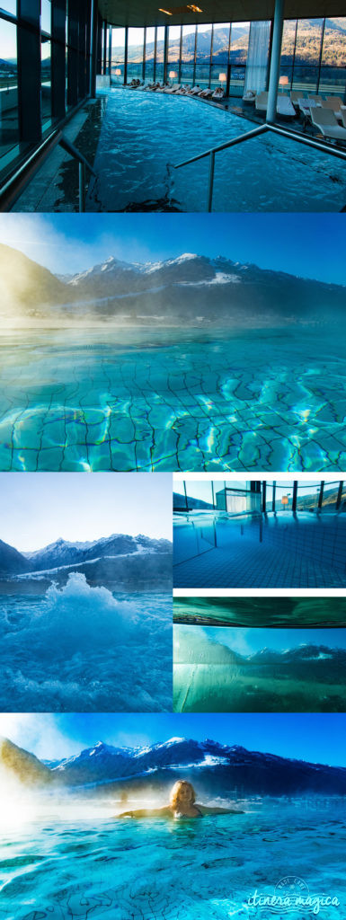 Le meilleur hôtel spa d'Autriche ? Le Tauern Spa Kaprun. Fabuleuse piscine donnant sur les Alpes, saunas, grand luxe, parc aquatique alpin de rêve. Best infinity pool in Austria