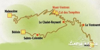 Le Mont Ventoux est le gardien de Provence, royaume du mistral et des pierres blanches. Cerisiers et secrets du Ventoux, itinéraires et voyage en photos. 