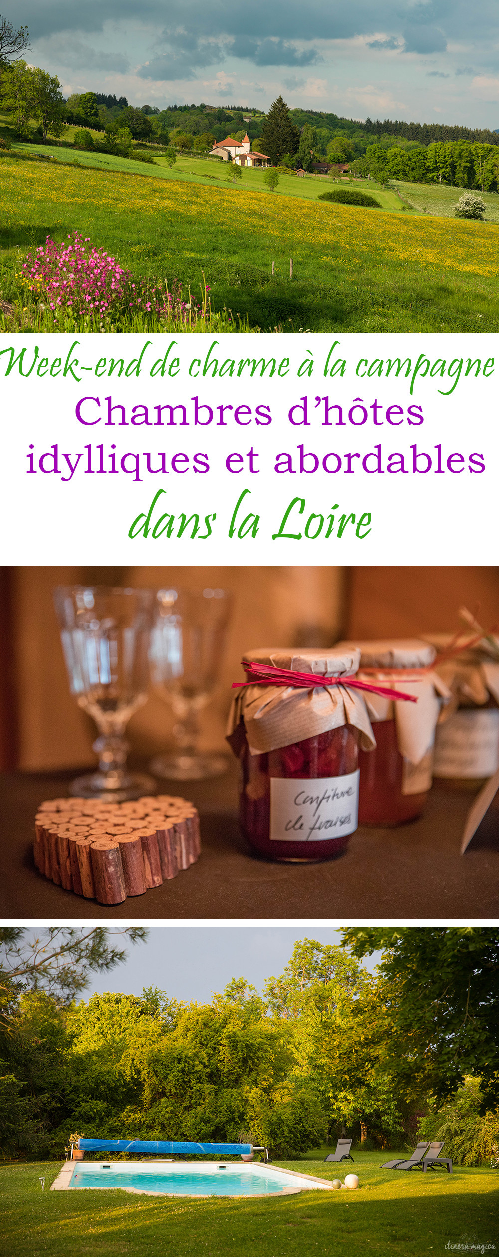 Un week end romantique dans la Loire, au sud de Lyon ? Voici une sélection de chambres d'hôtes abordables et idylliques. #loire #france